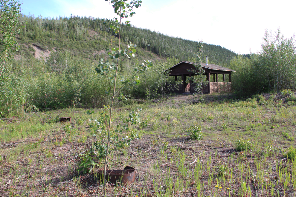Picnic shelter at the abandoned Carmacks campground