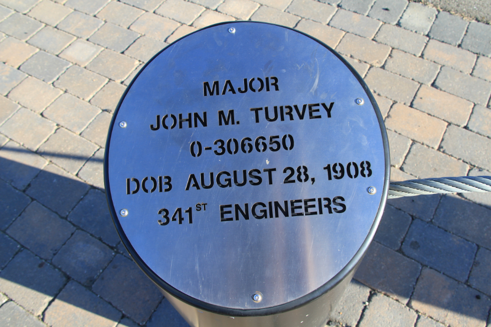 Major John M. Turvey memorial at Charlie Lake