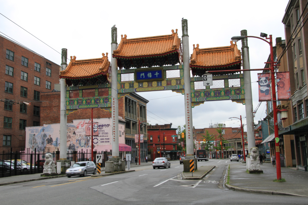 The Millennium Gate on Pender Street - gateway to Canada's largest Chinatown, in Vancouver