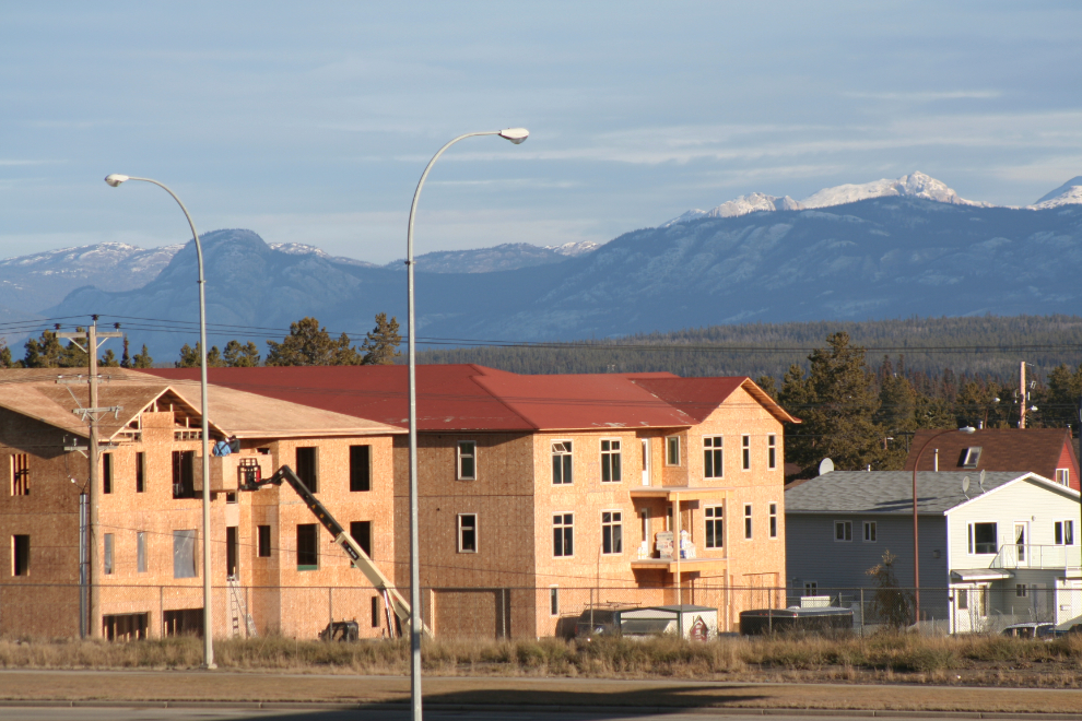 Construction of a new high-end condominium development on the Alaska Highway progresses - October 2007.