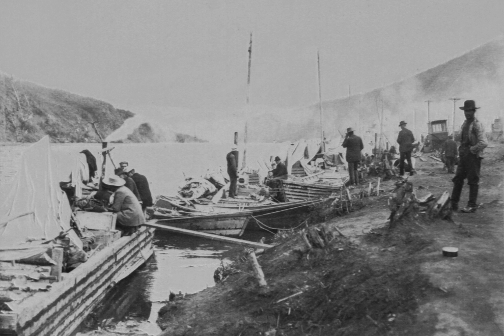 Yukon River Quest finish line in 1898
