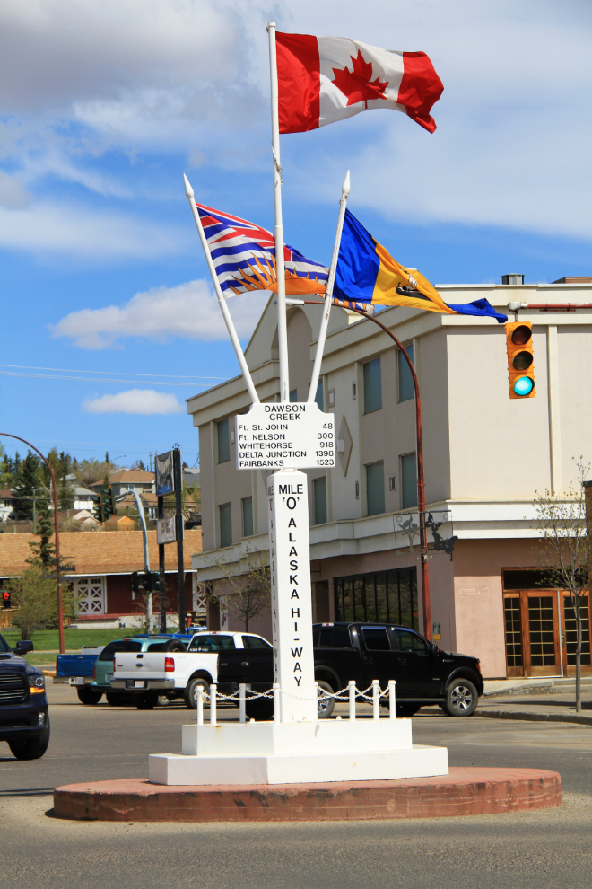 Mile 0 monument in Dawson Creek