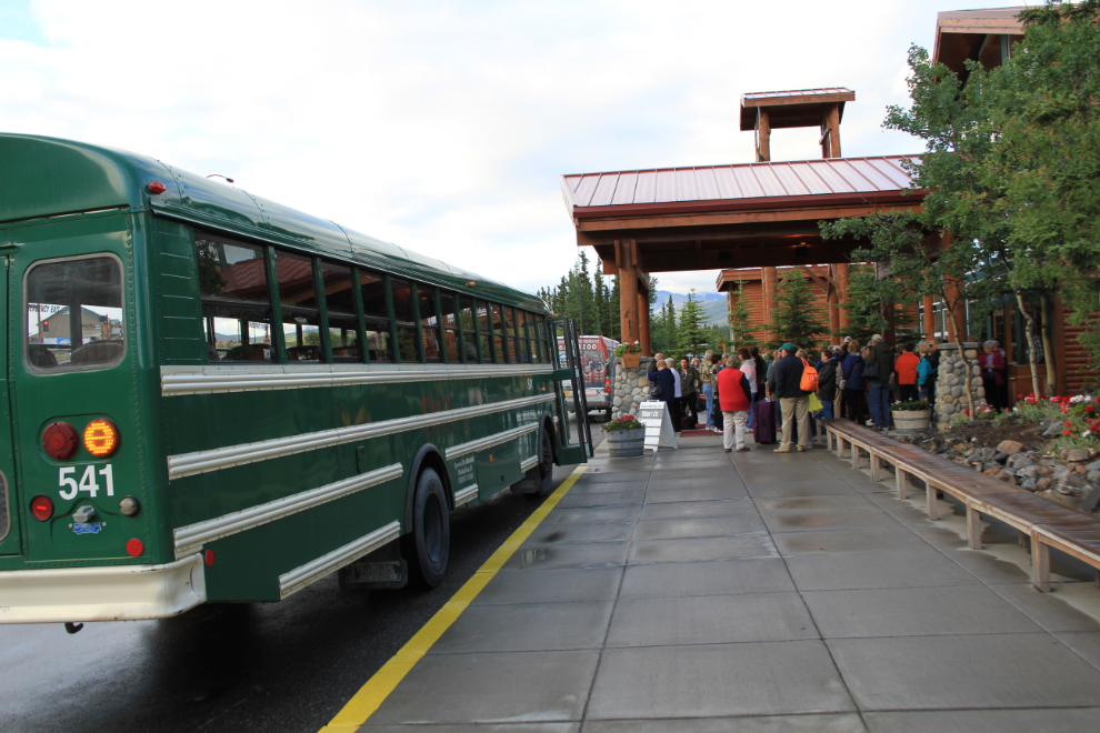 Tour bus at McKinley Chalet - Denali, Alaska