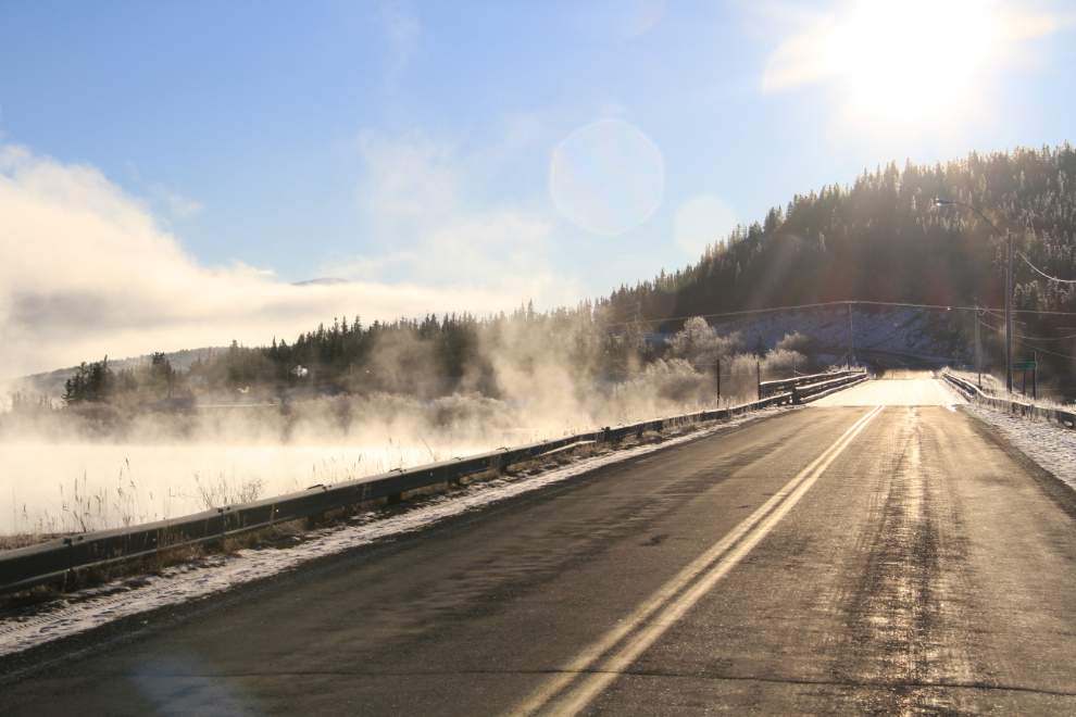 Fog on the Nares River at Carcross, Yukon