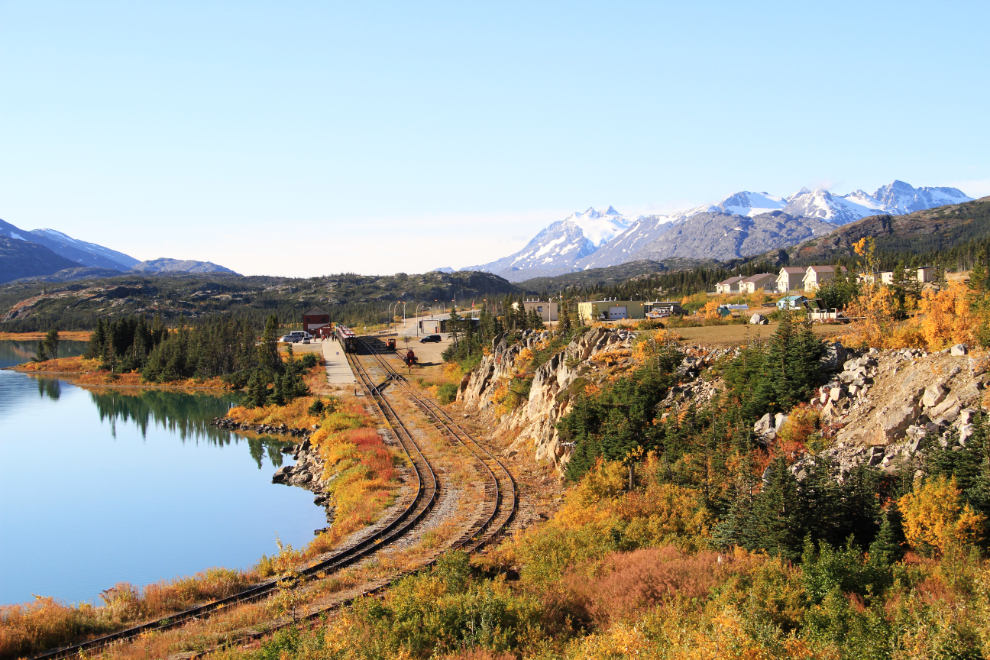 Fall colours and a train at Fraser, BC