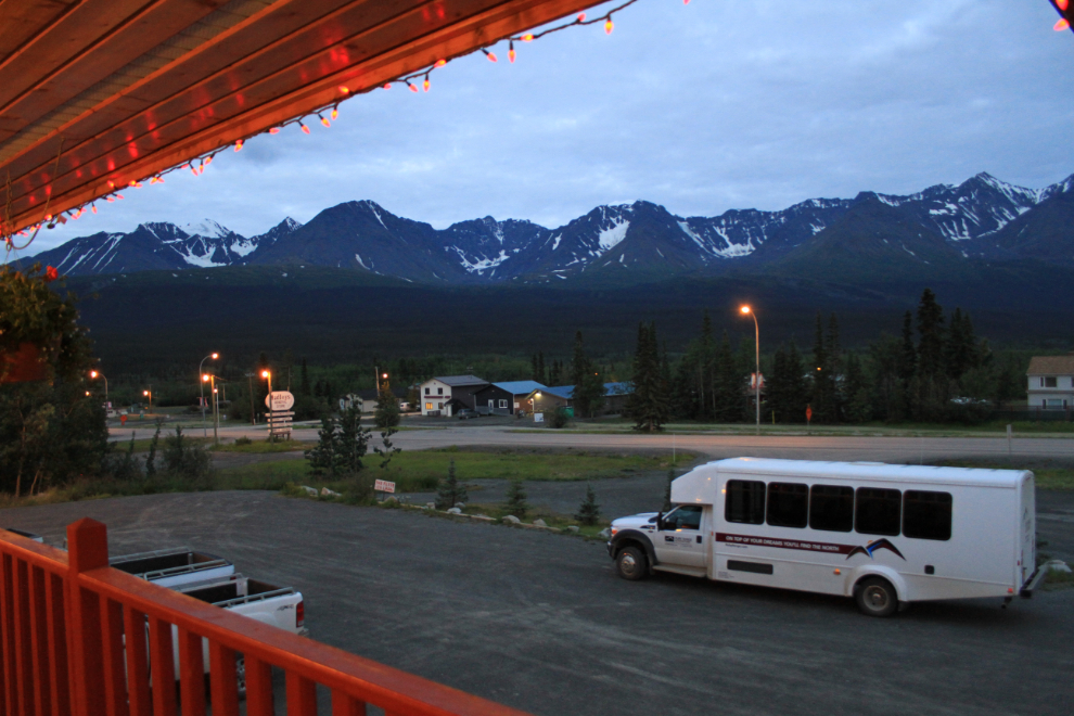 The view from the Alcan Motel in Haines Junction