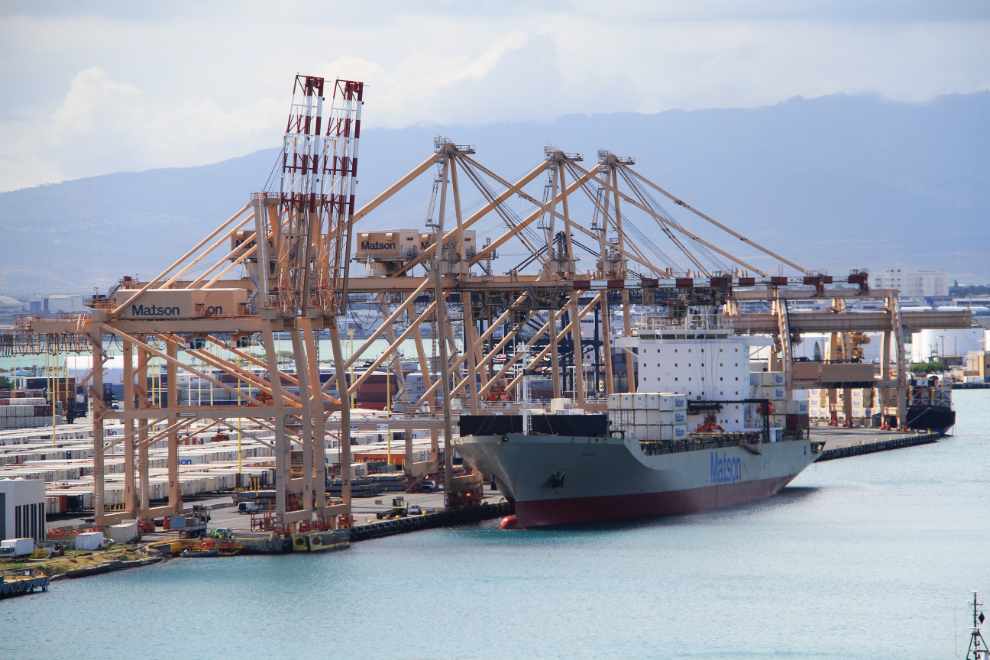 Container port at Honolulu Harbor