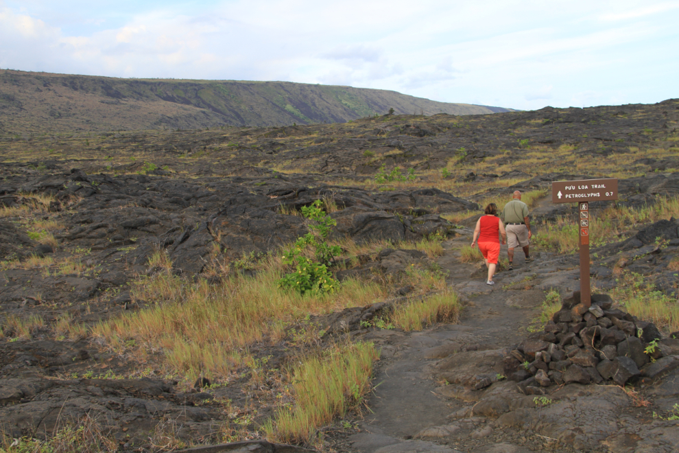 Trail to Pu'uloa petroglypths in Hawai'i