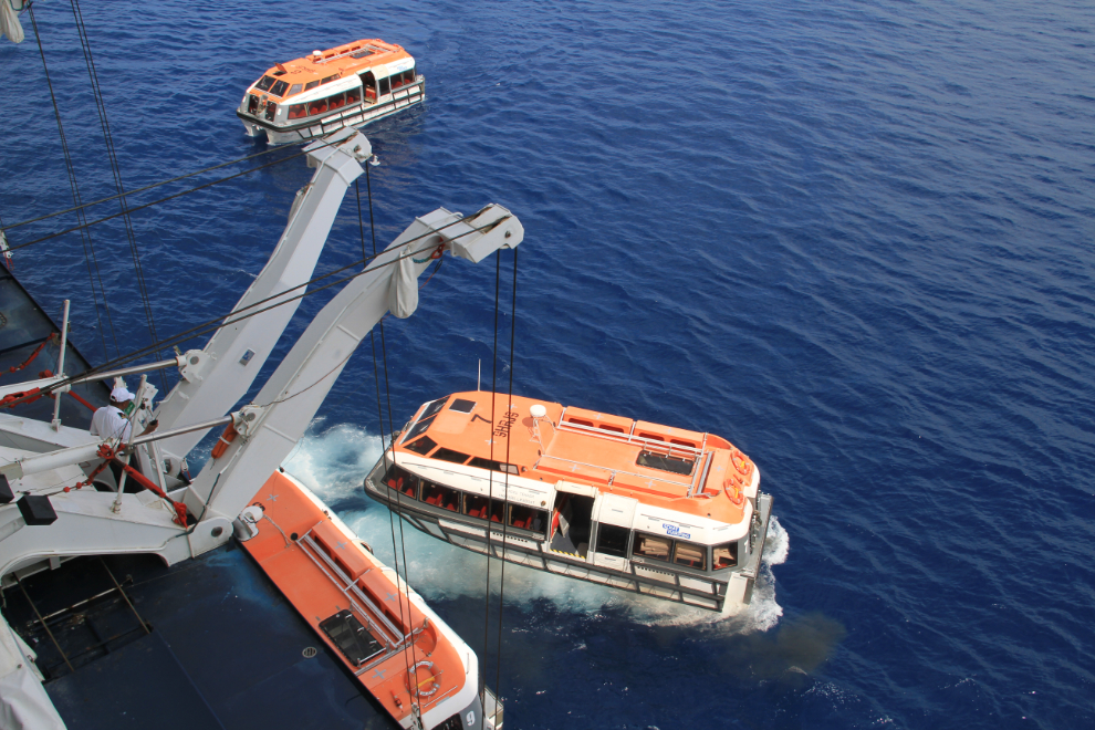 Tenders launching from the Celebrity Solstice in Hawaii