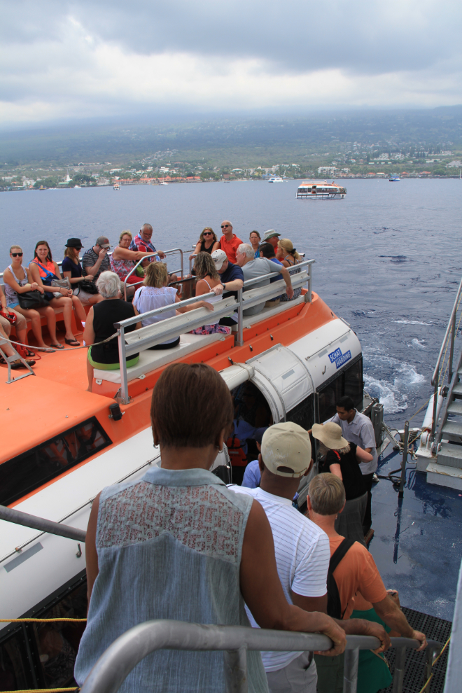 Boarding a tender from the Celebrity Solstice