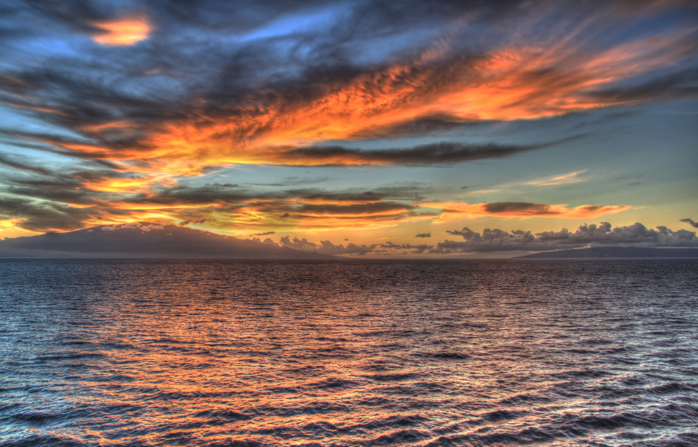 Sunrise off the coast of Maui