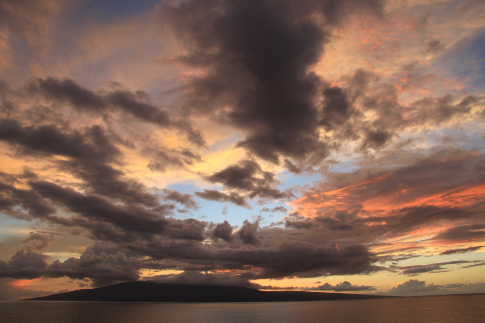 Sunset over Lanai, Hawaii