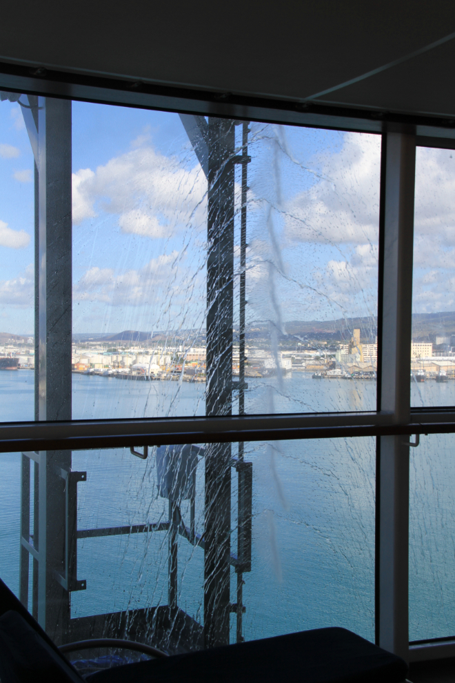 Window cleaning on the Celebrity Solstice