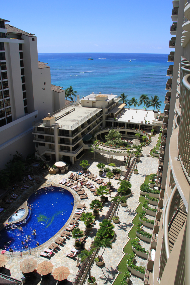 The view from the 14th floor of the Outrigger Reef on the Beach - Honolulu, Hawai'i