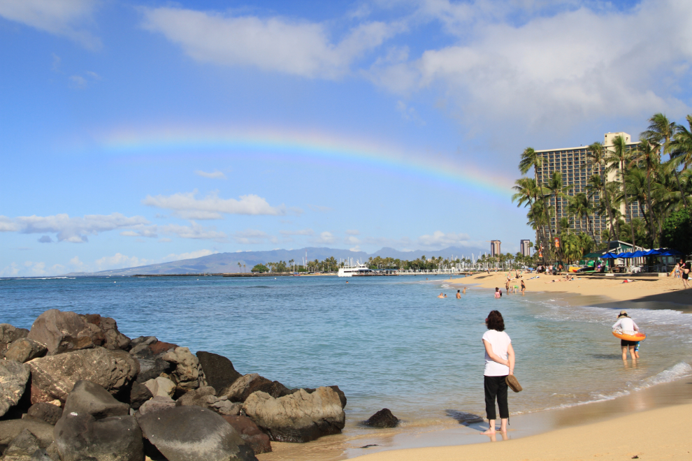Rainbow over Gray's Beach, Honolulu