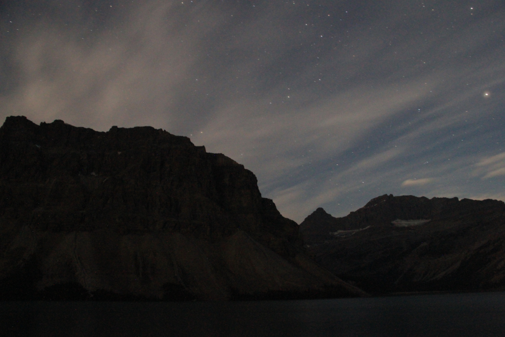 Bow Lake at night