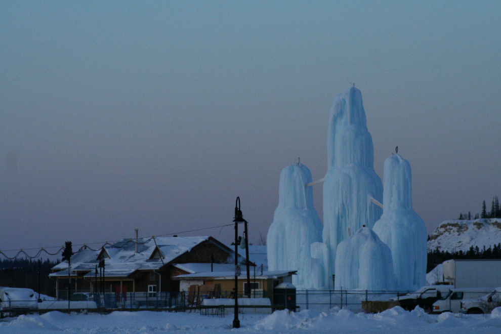 Ice towers in Whitehorse, Yukon