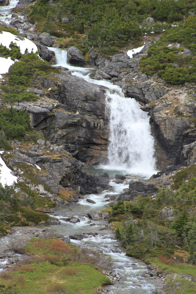 Waterfall at the White Pass summit, Alaska - International Falls