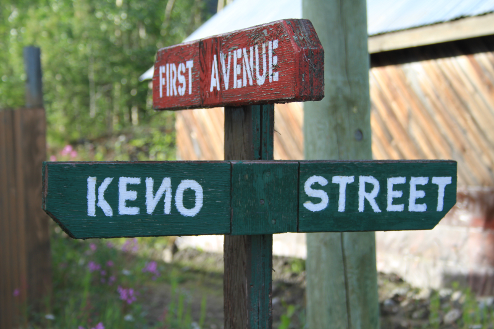 Funny street sign in Keno City, Yukon