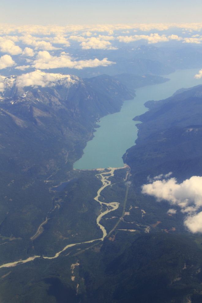 Aerial view of Lillooet Lake, BC