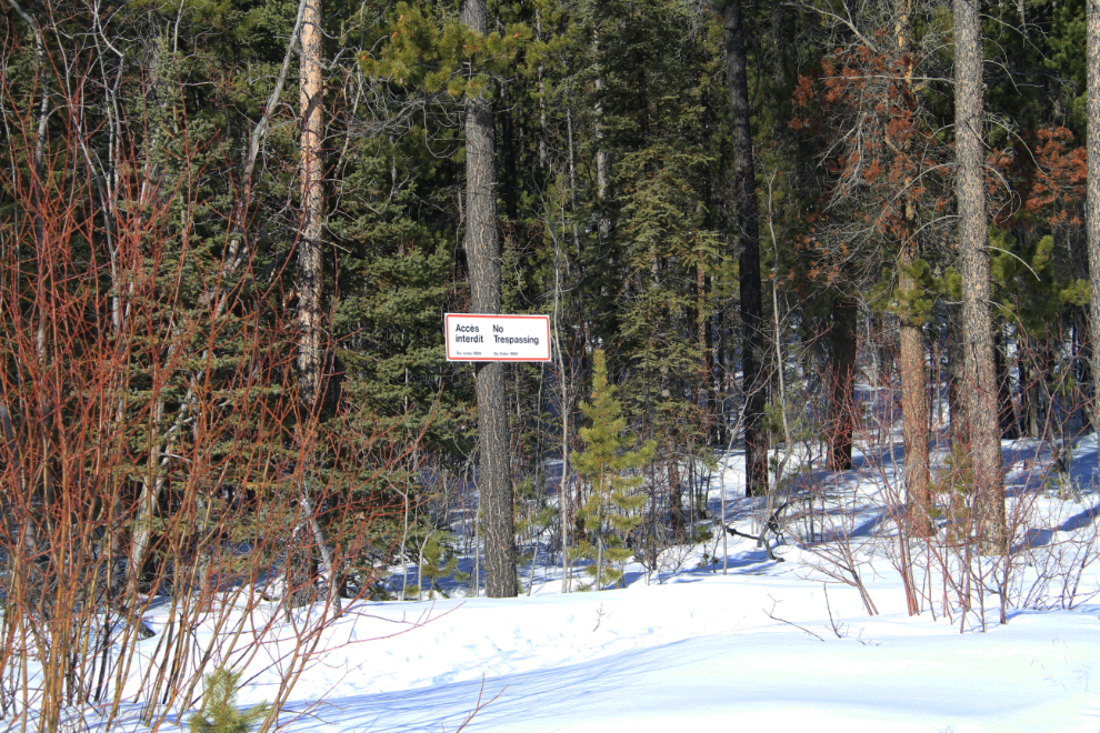 DND No Trespassing sign at Mary Lake, Yukon