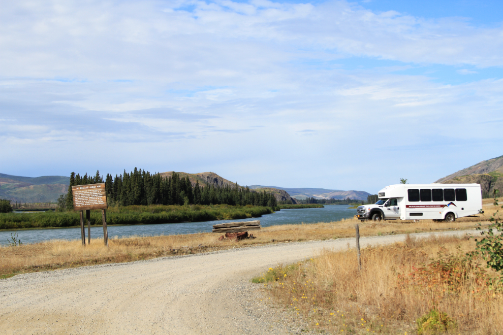 My tour bus at Minto Landing on the Yukon River