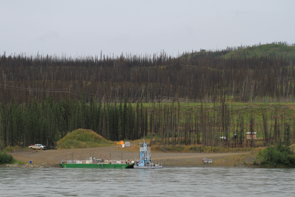 Yukon River ferry for the Minto Mine