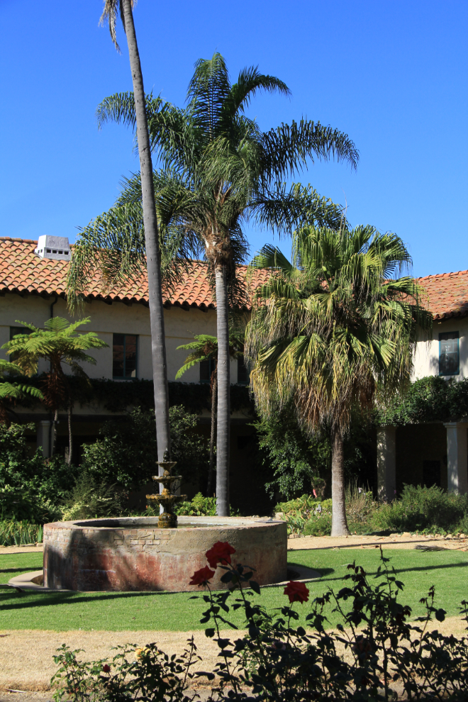 The courtyard at Mission Santa Barbara, California