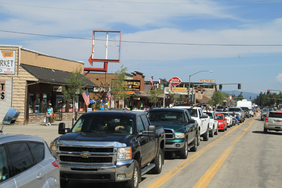 Heavy traffic in West Yellowstone