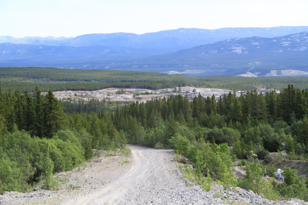 Looking down the lower part of the road up Mount Mac in Whitehorse