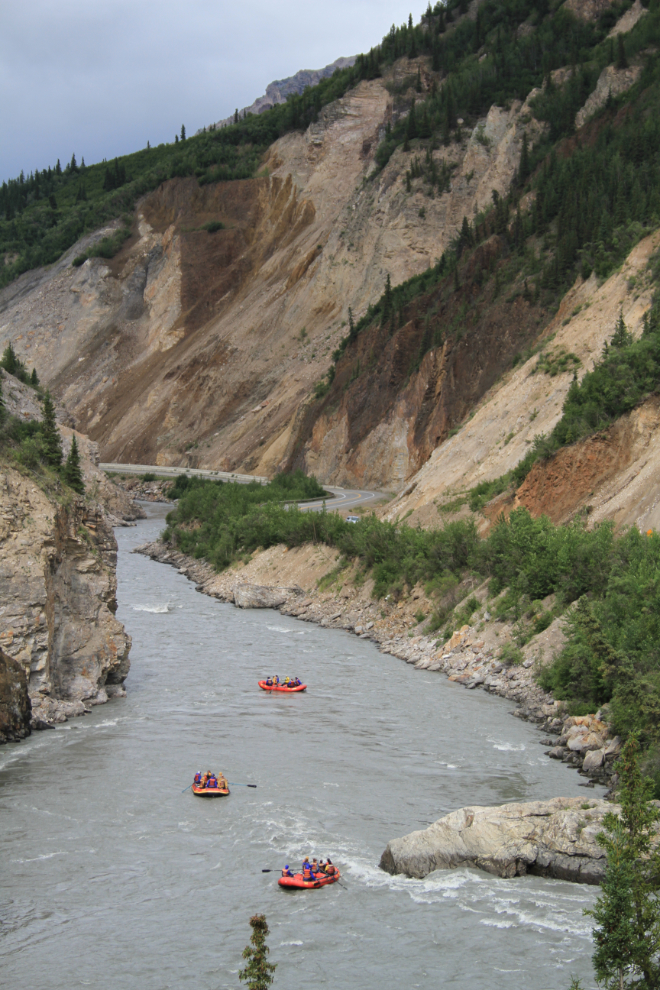 Rafts on the Nenana River at Denali, Alaska