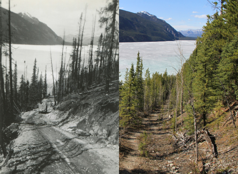 Then (1943) and now on the old Alaska Highway.