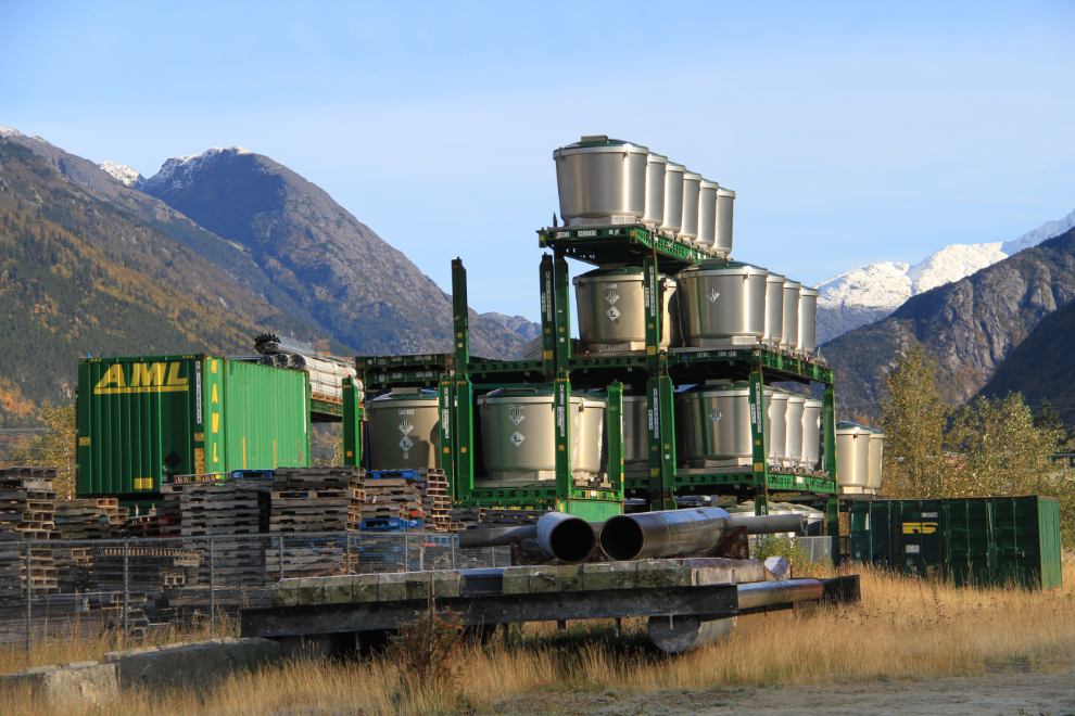 Ore shipping containers at Skagway, Alaska