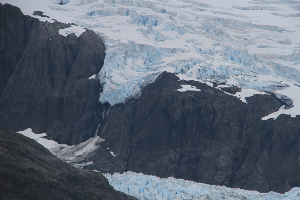 A hanging glacier above Portage Glacier, Alaska
