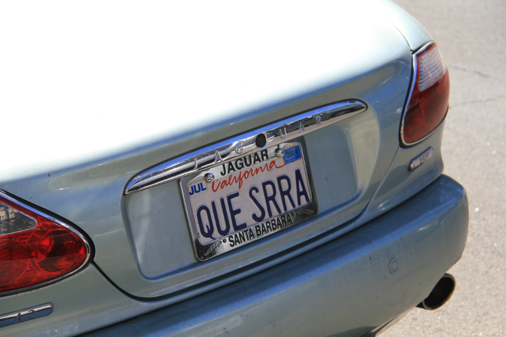 California license plate QUE SRRA in Santa Barbara, California