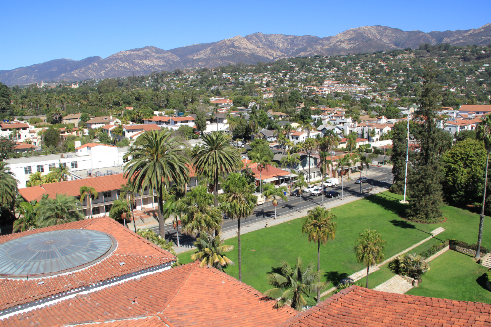 The view from the courthouse tower in Santa Barbara, California