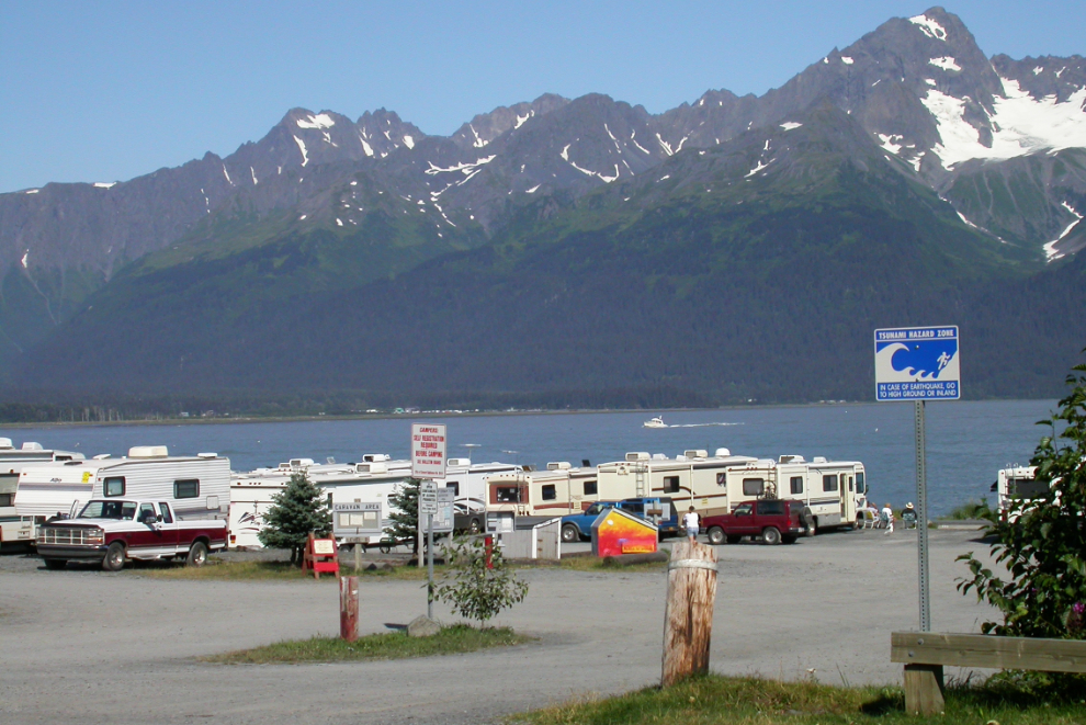 RV camping on the beach in Seward, Alaska