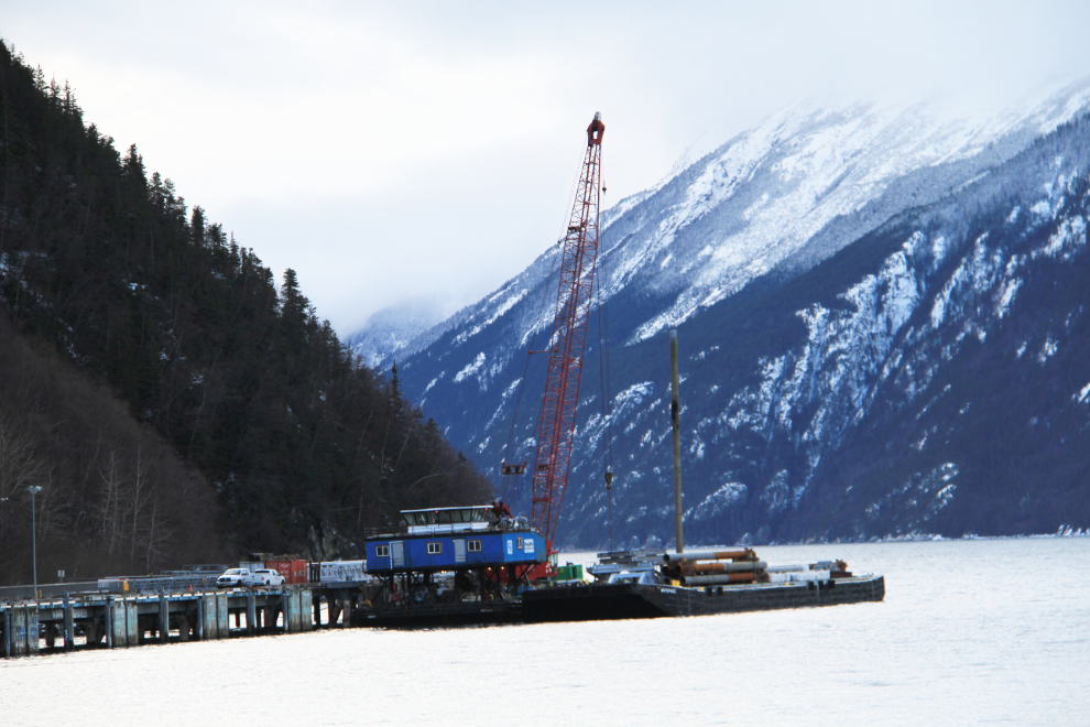 Driving piles at the Railroad Dock - Skagway, Alaska