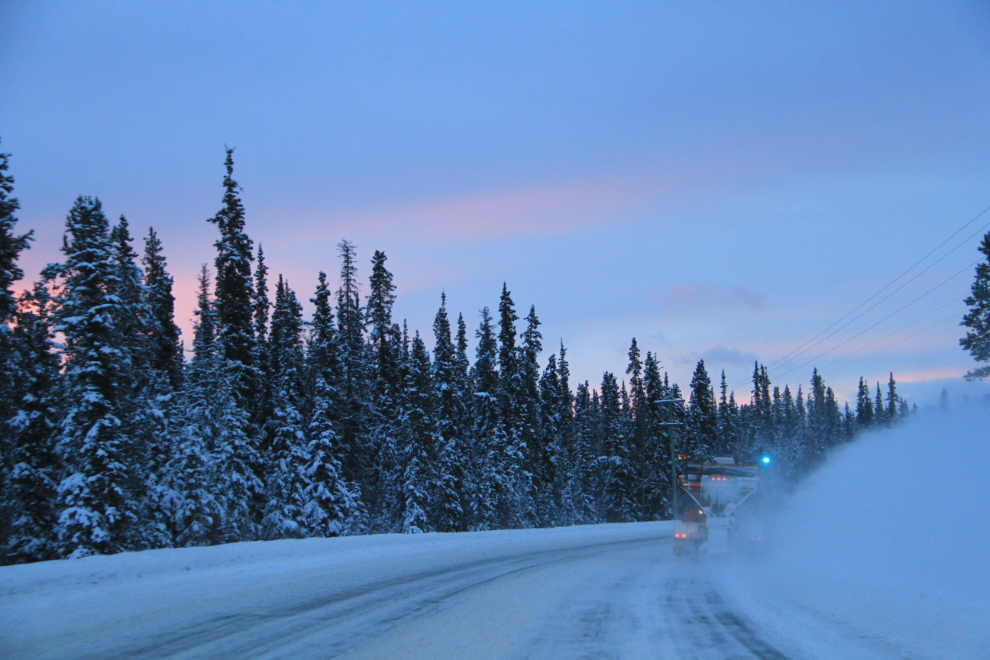 Snow plow on the South Klondike Highway