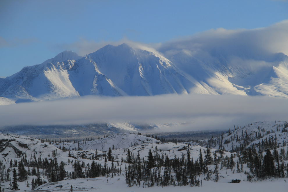 Snowy mountains along the South Klondike Highway