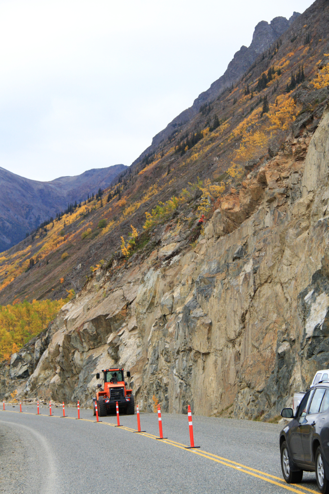 Rock scaling along the South Klondike Highway