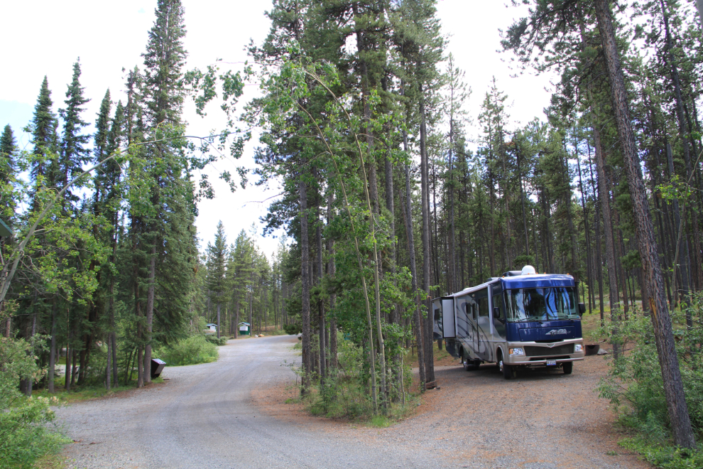 RV at Squanga Lake Campground, Yukon