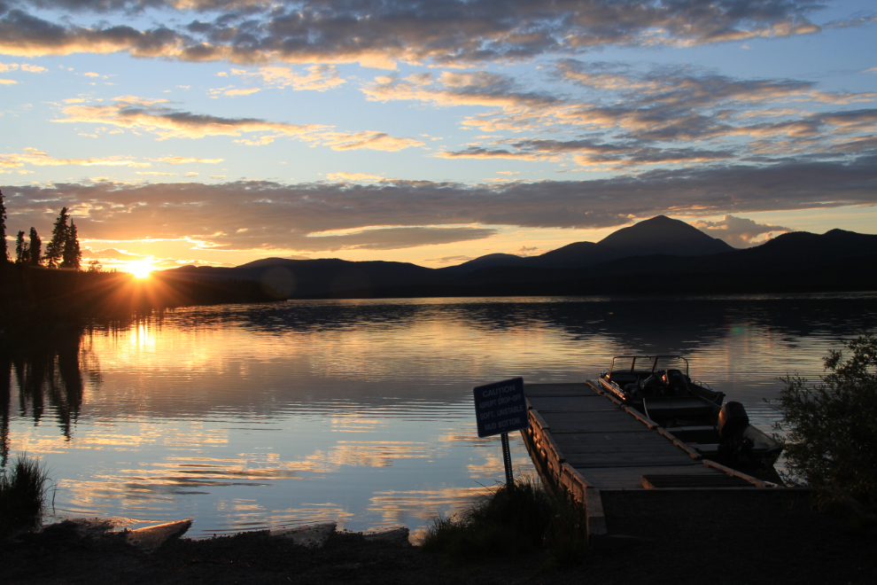 Solstice sunset at Squanga Lake, Yukon