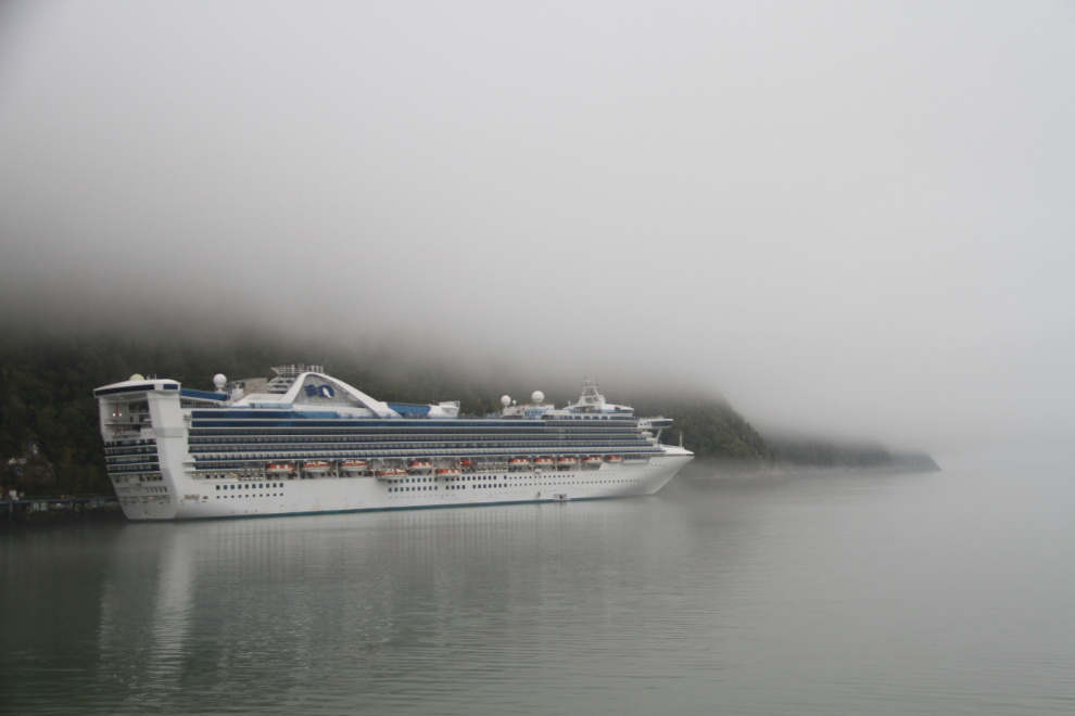 The Star Princess in fog in Skagway, Alaska