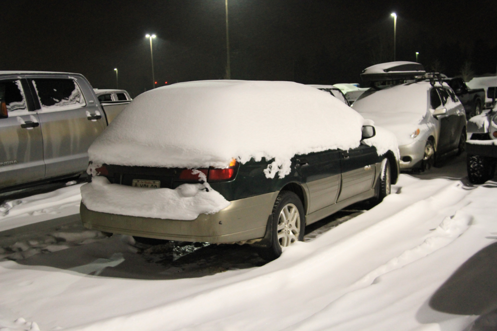 My snowy car at YXY airport