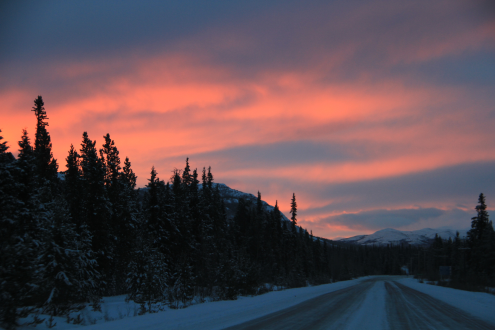 Winter sunrise on the South Klondike Highway