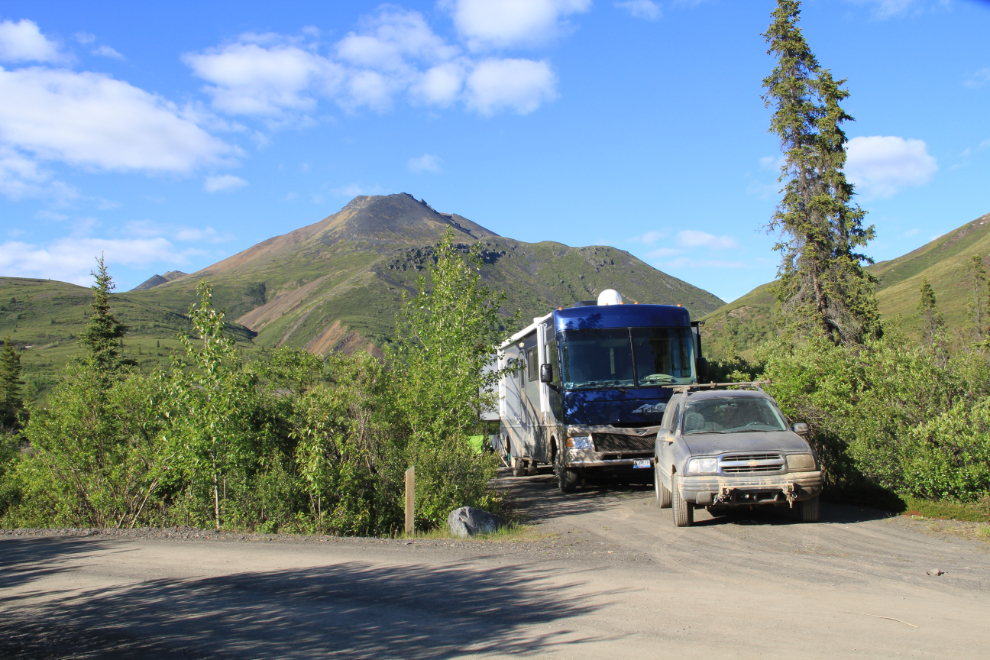 Motorhome and 4x4 at Tombstone Campground, Yukon