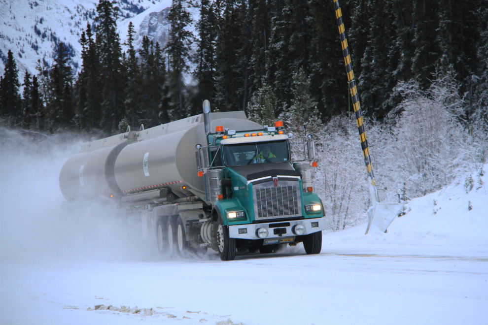 North 60 fuel truck in the winter