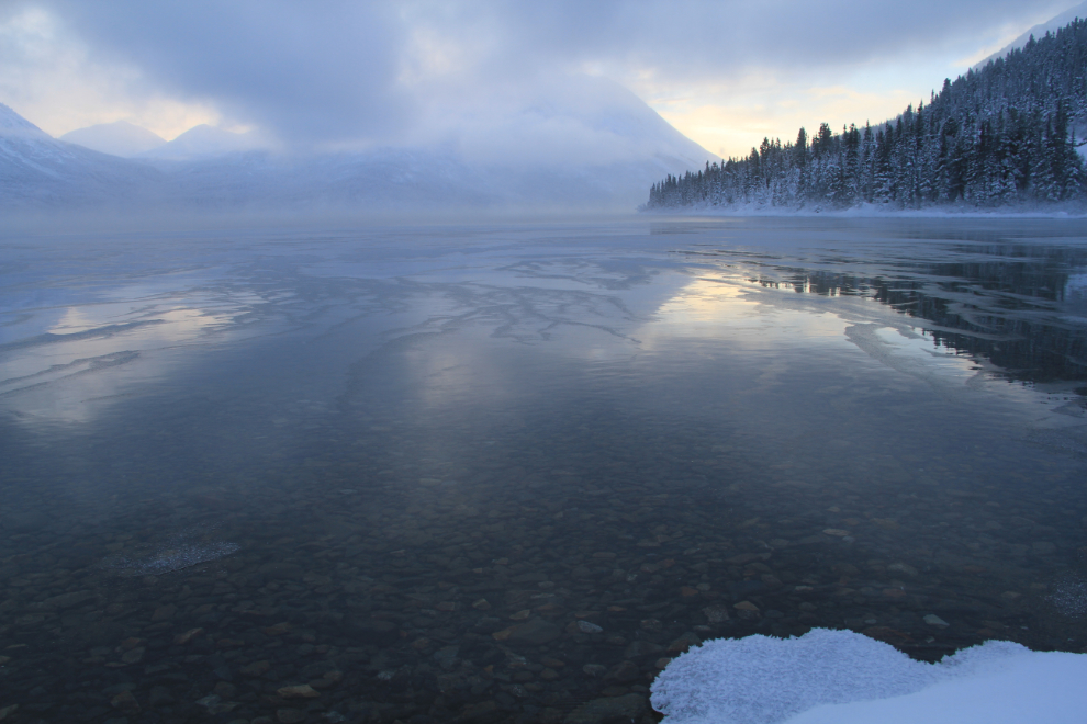 Tutshi Lake BC in the winter