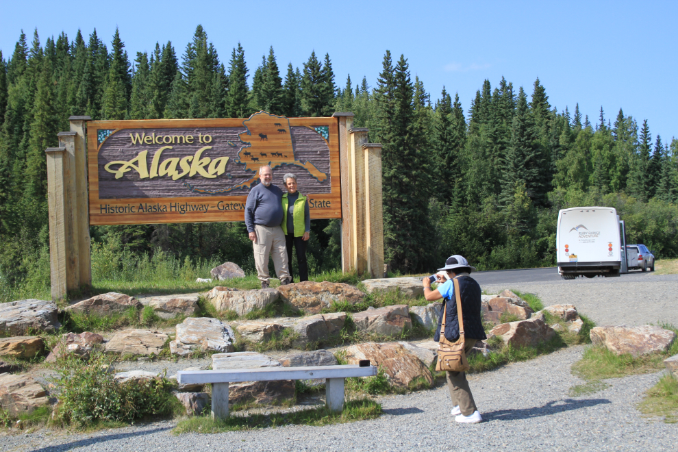 Welcome to Alaska sign on the Alaska Highway